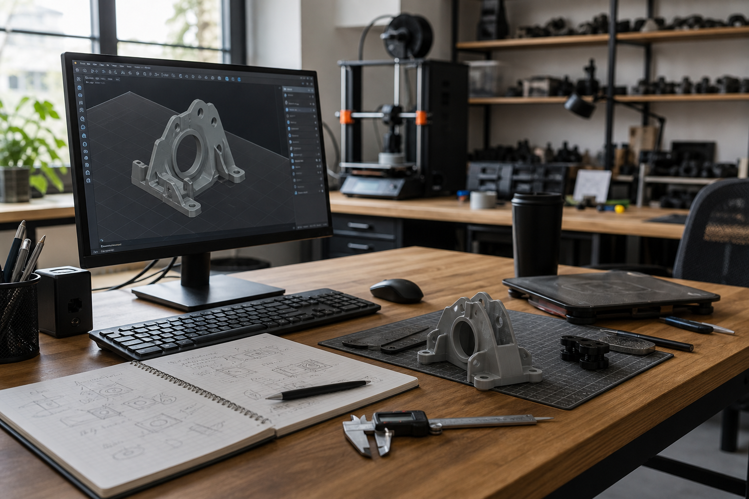 Photograph of a workshop workbench